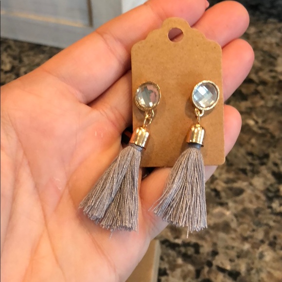Jewelry - Small Fashion Tassel Earrings, Grey & Gold, NWT